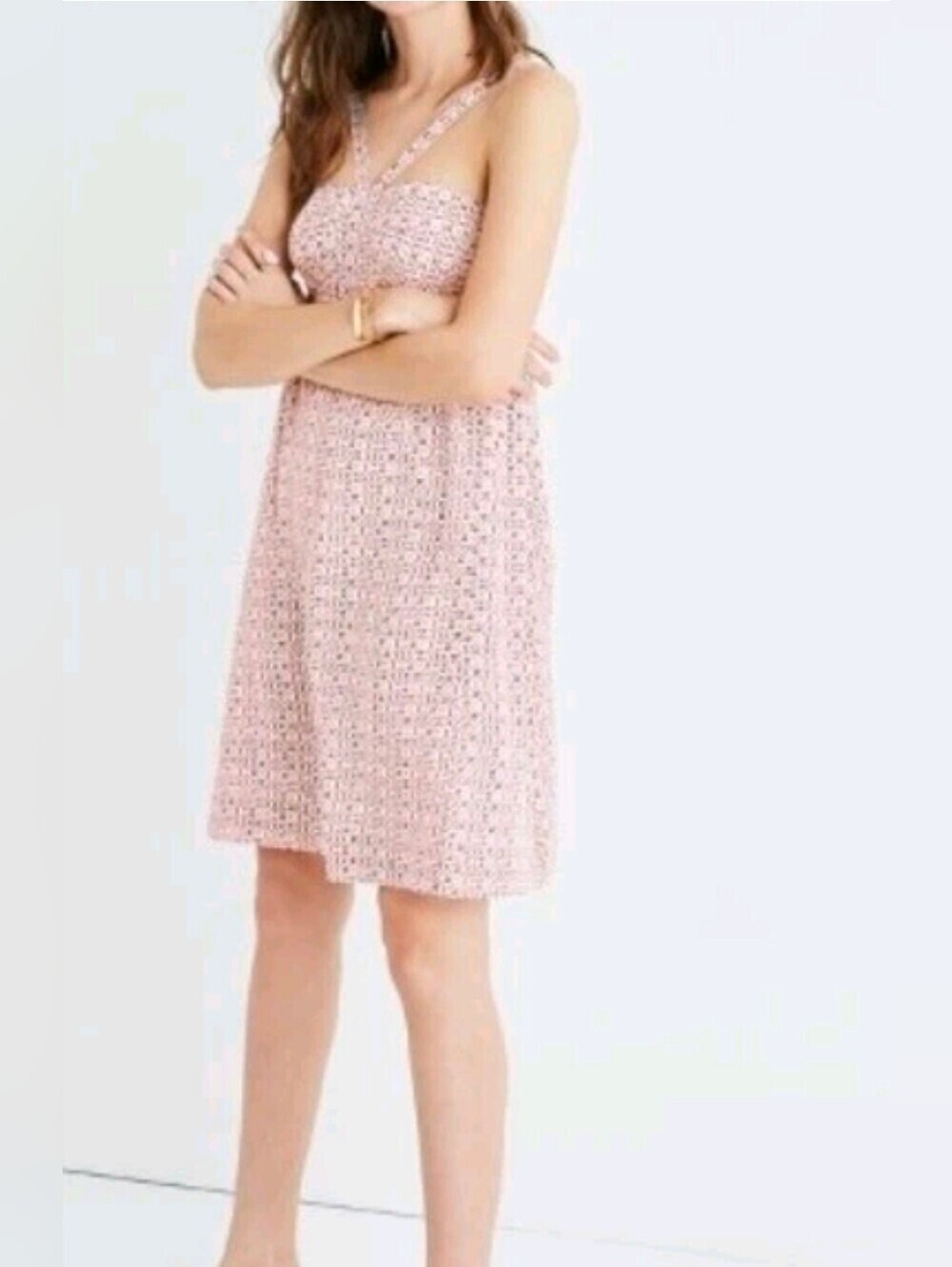 Madewell Silk Convertible Dress in Echo Grid